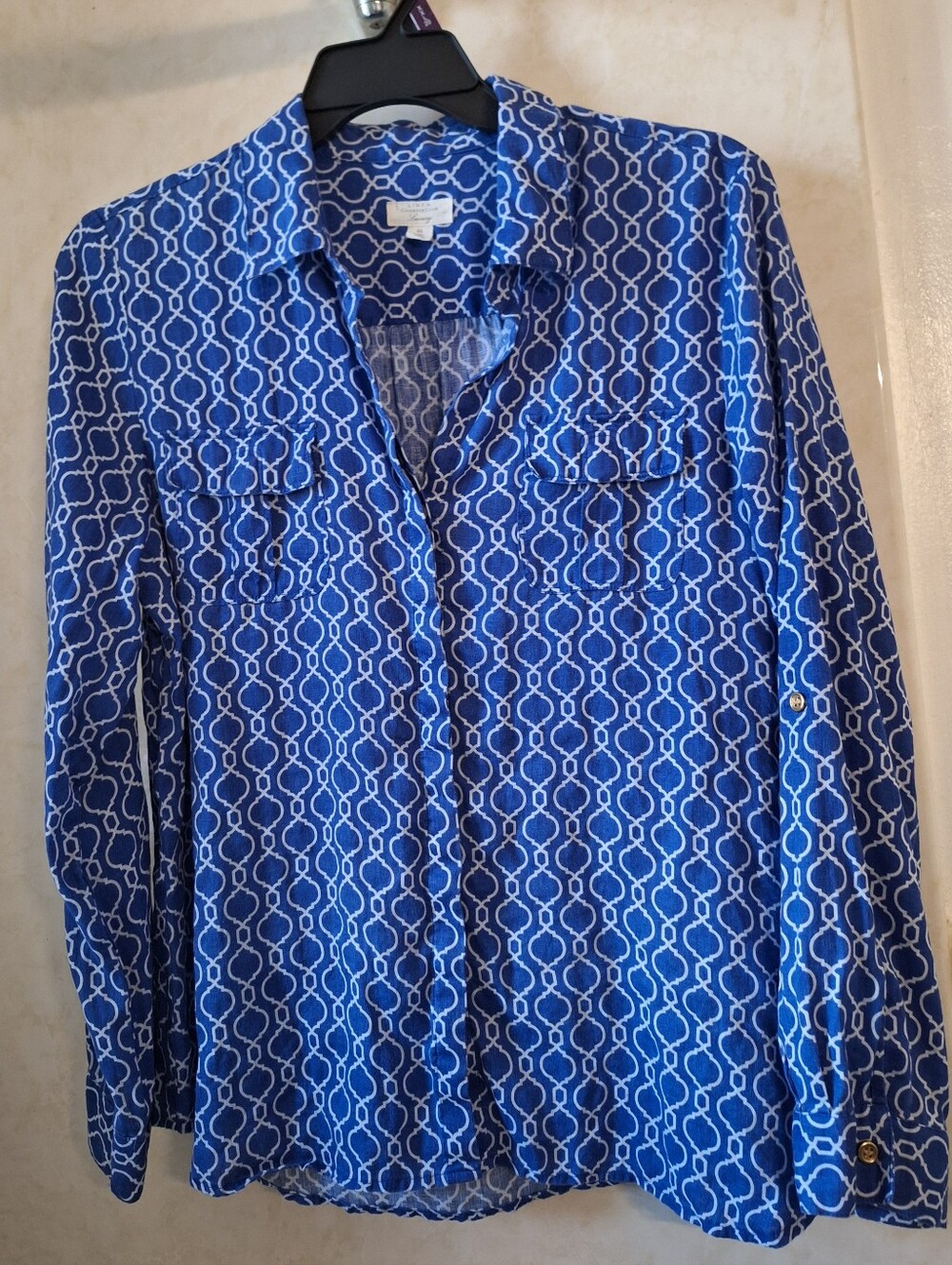 Charter Club XL Linen Shirt W Print